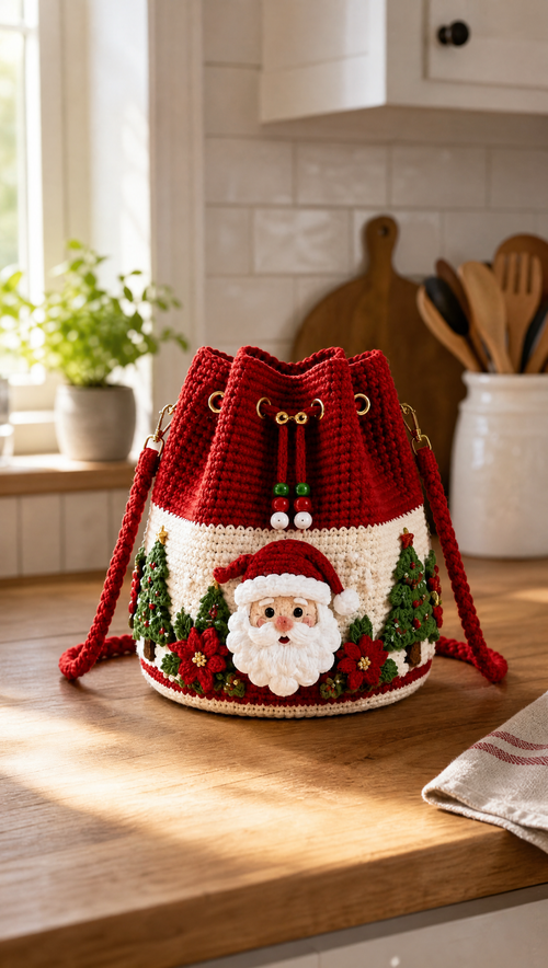 🎄 MerryStitch™ Handmade Christmas Crochet Bag – A Little Holiday Joy in Every Stitch
