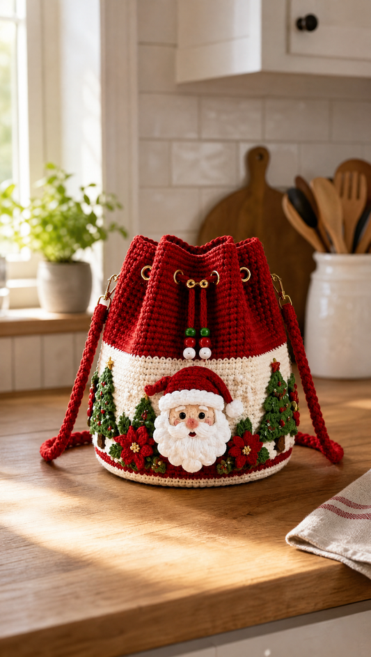 🎄 MerryStitch™ Handmade Christmas Crochet Bag – A Little Holiday Joy in Every Stitch
