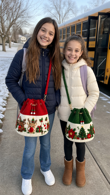 🎄 MerryStitch™ Handmade Christmas Crochet Bag – A Little Holiday Joy in Every Stitch