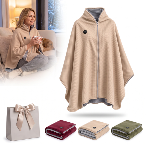 🔥❄️ USB Heated Wearable Blanket Wrap – 3 Heat Levels, Ultra-Soft Cozy Comfort for Cold Days