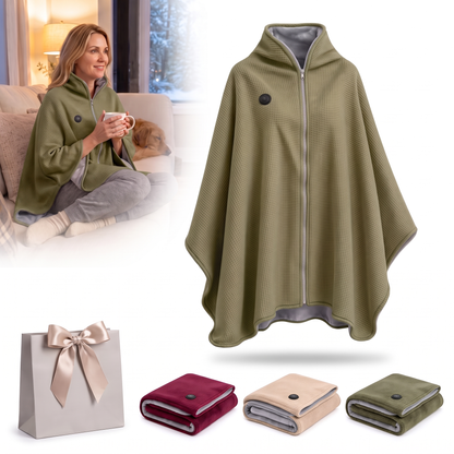 🔥❄️ USB Heated Wearable Blanket Wrap – 3 Heat Levels, Ultra-Soft Cozy Comfort for Cold Days