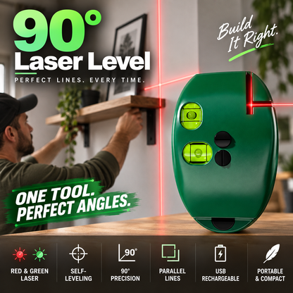 📐90° Right‑Angle Laser Level Square | Infrared Line Marker for Tiling & DIY Projects🔧