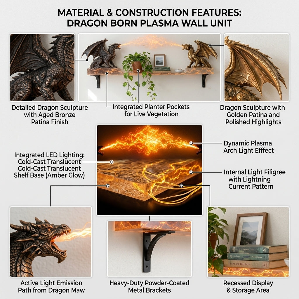 🐉 Dragon Duel Plasma Beam Wall Shelf Light