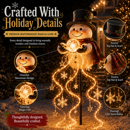 🎄49% OFF🎄 Snowman Magic Fountain -Flowing Snowflake LED Christmas Garden Light❄️