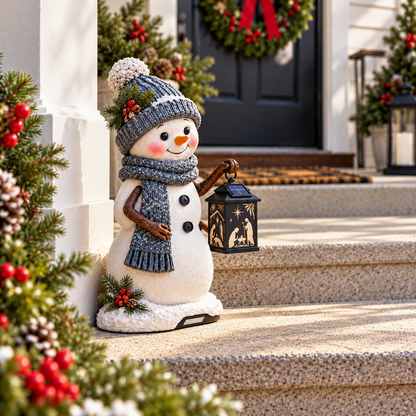 ⛄ Last Day 49% Snowman Nativity Glow™✨ – Solar Christmas Step Light with Holy Family Projection🎄
