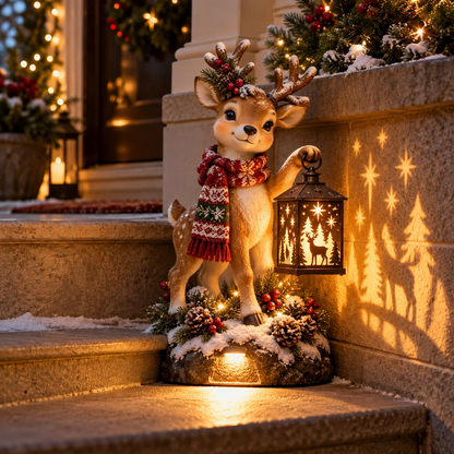 ⛄ Last Day 49% Snowman Nativity Glow™✨ – Solar Christmas Step Light with Holy Family Projection🎄