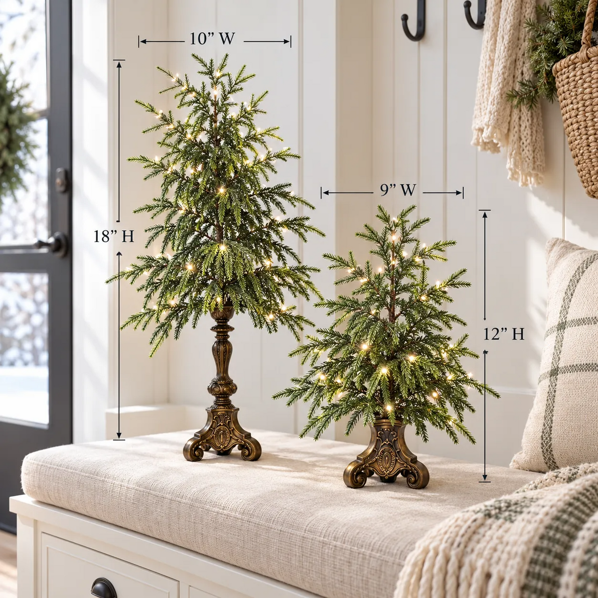 🎄Vintage Lighted Norfolk Pine Trees