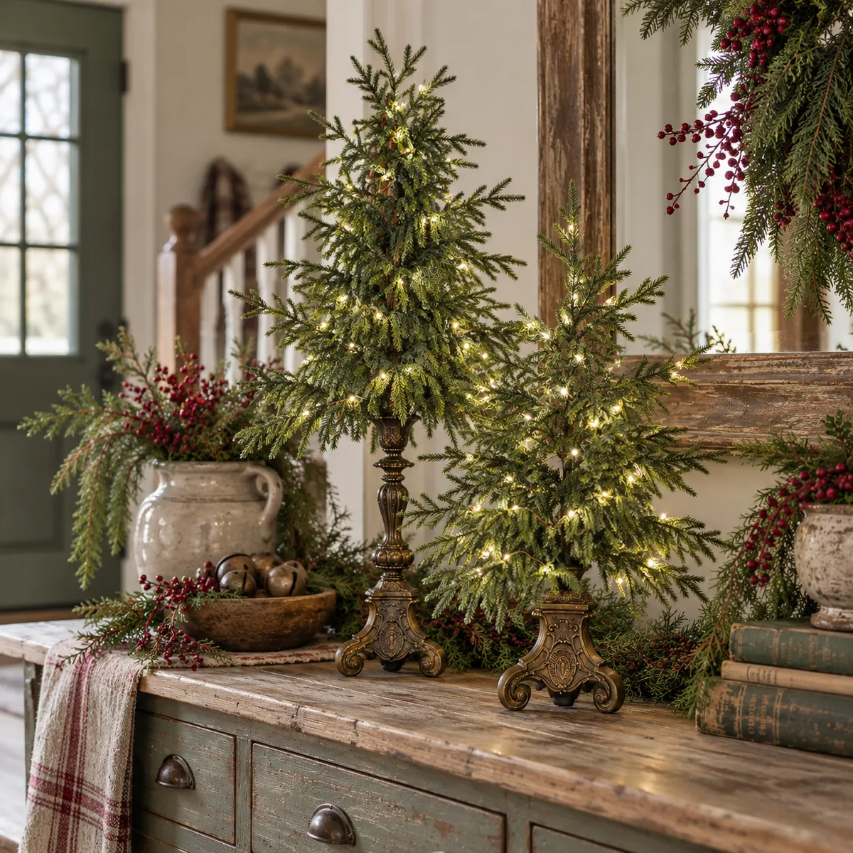 🎄Vintage Lighted Norfolk Pine Trees