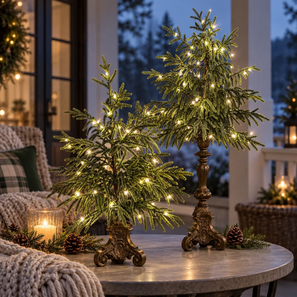 🎄Vintage Lighted Norfolk Pine Trees