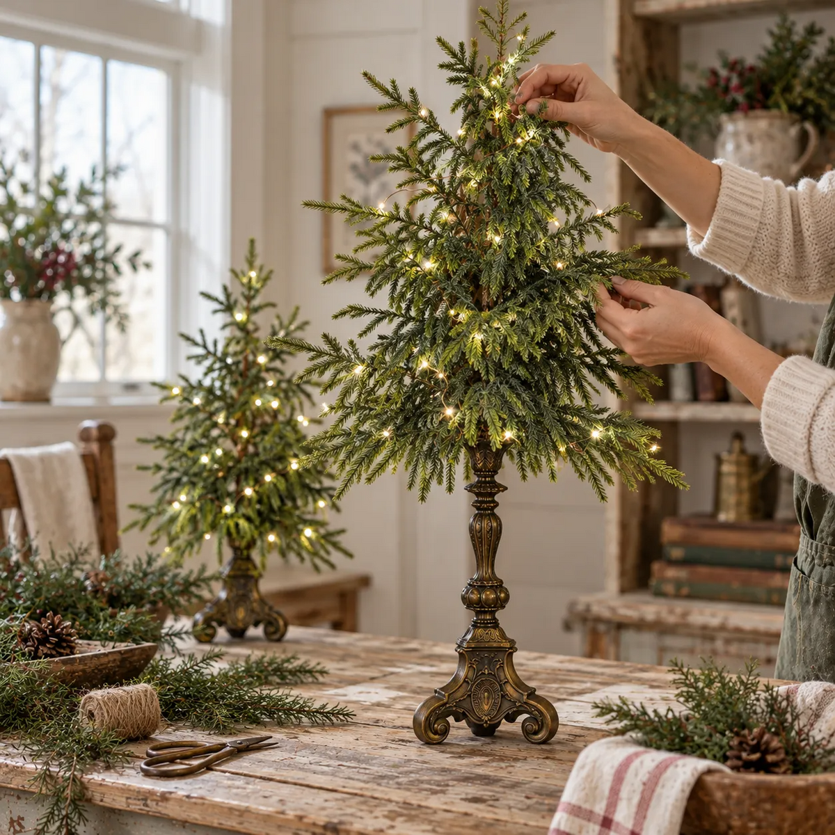 🎄Vintage Lighted Norfolk Pine Trees