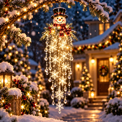 Crystal Cascade Christmas Snowflake LED Hanging Light✨❄️