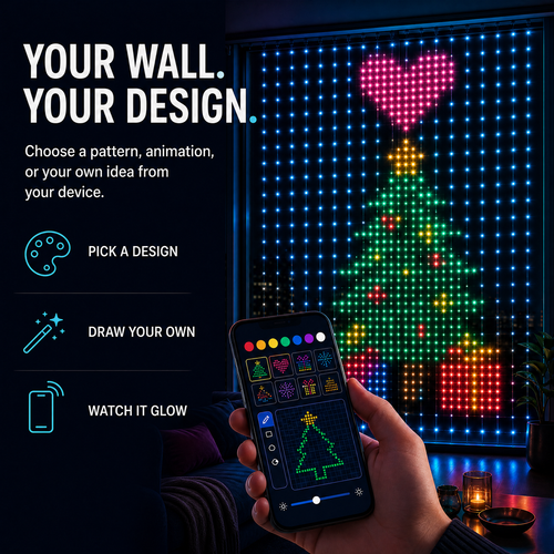 ✨Smart LED Curtain Lights💡Free Shipping