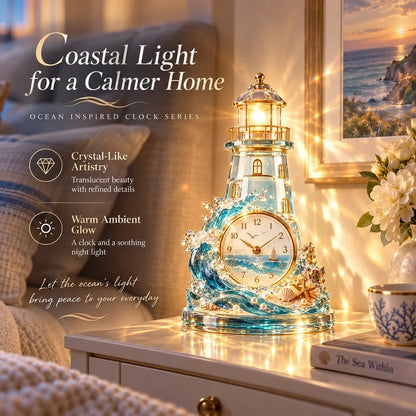 🌊 Coastal Glow Crystal Clock Collection — Bring the Beauty of the Sea Home ✨
