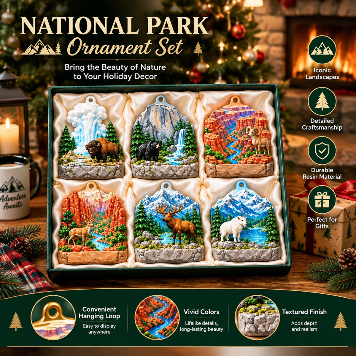 National Parks Acrylic Ornament Gift Set