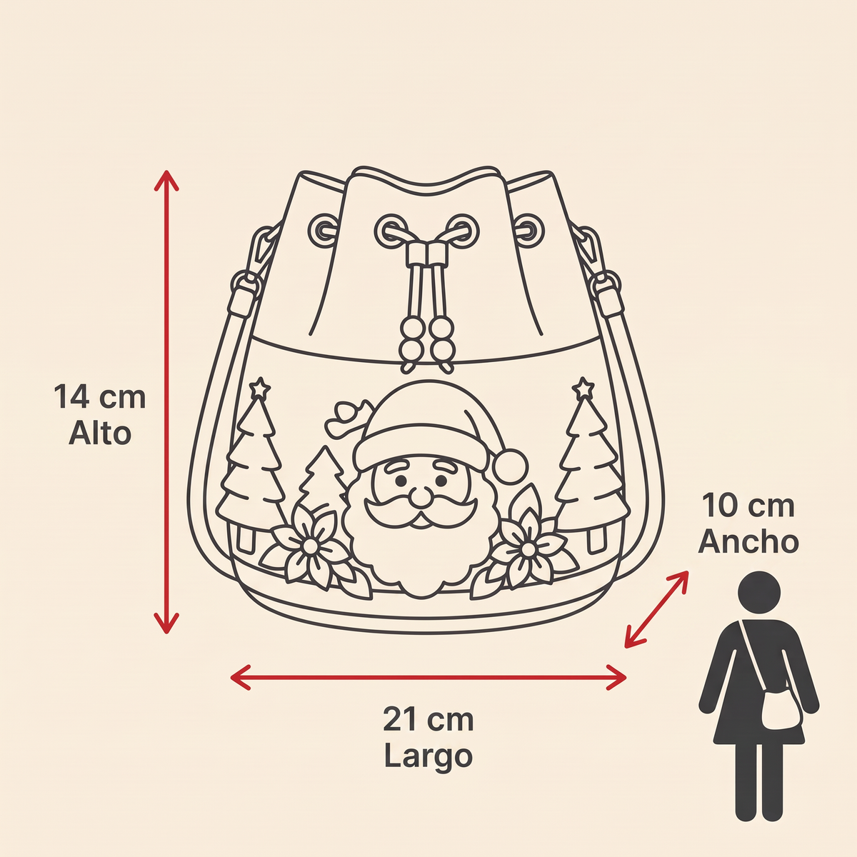 🎄 Merry Christmas Crochet Bucket Bag – Festive Holiday Crossbody Purse