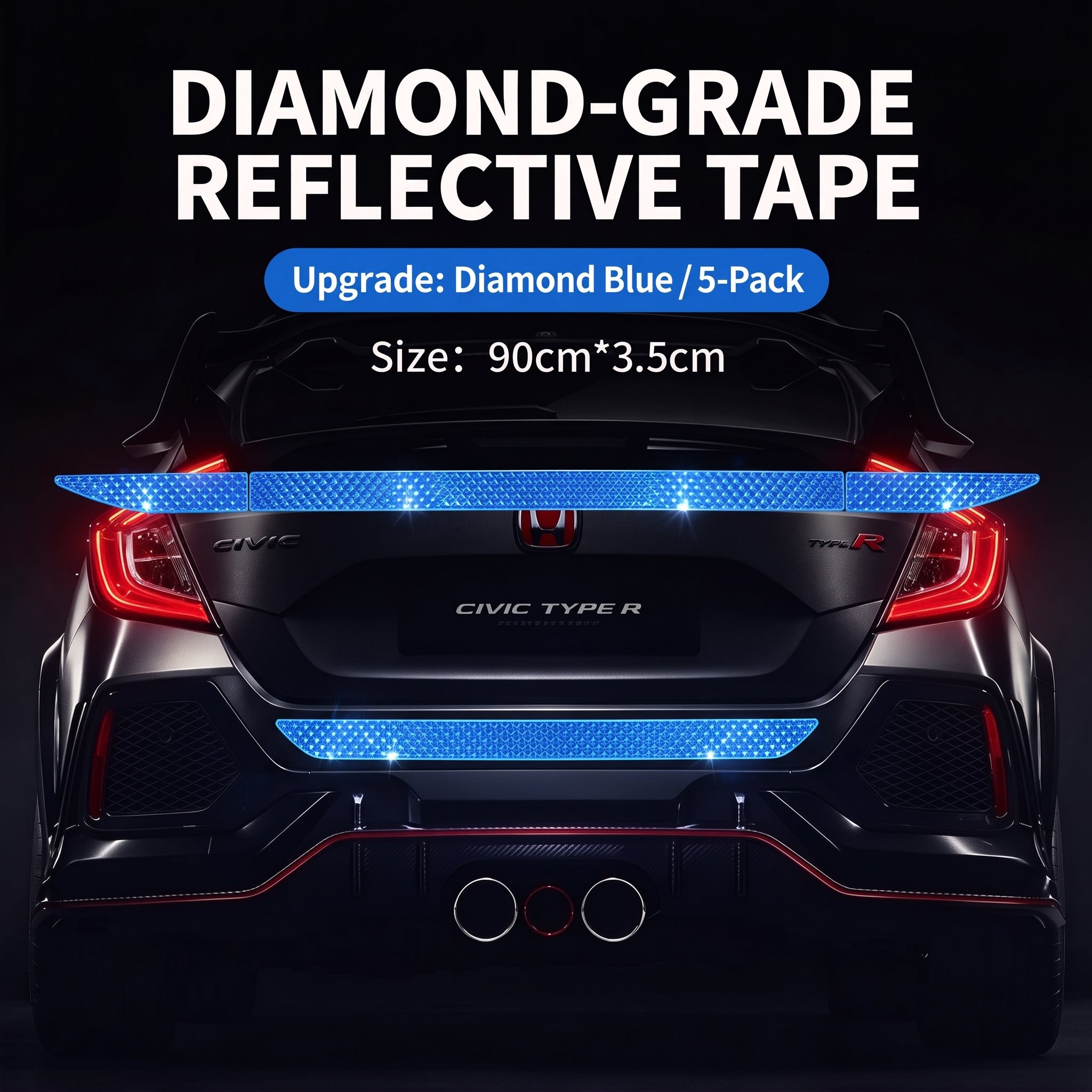 Diamond Blue reflective strip
