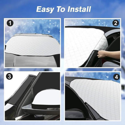 ❄️☀️ All-Season Windshield Snow & Sun Cover – Reversible Car Windshield Protector