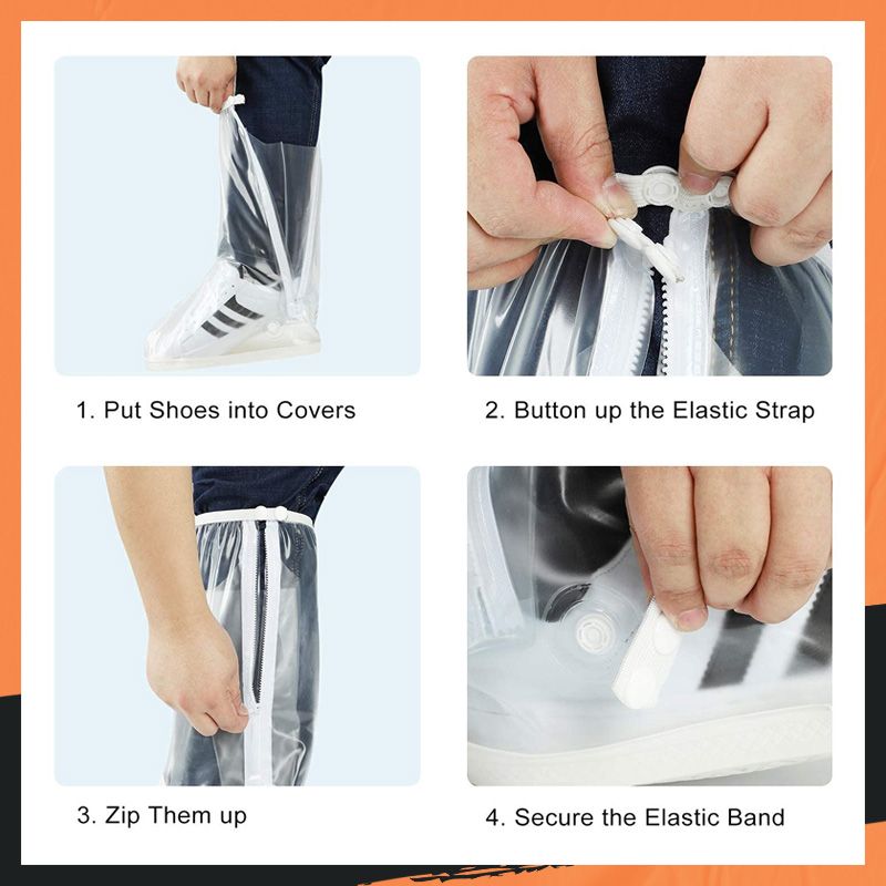 🌧️ 100% Waterproof High-Tube Shoe Covers | Anti-Slip Rain Boot Protectors 👟