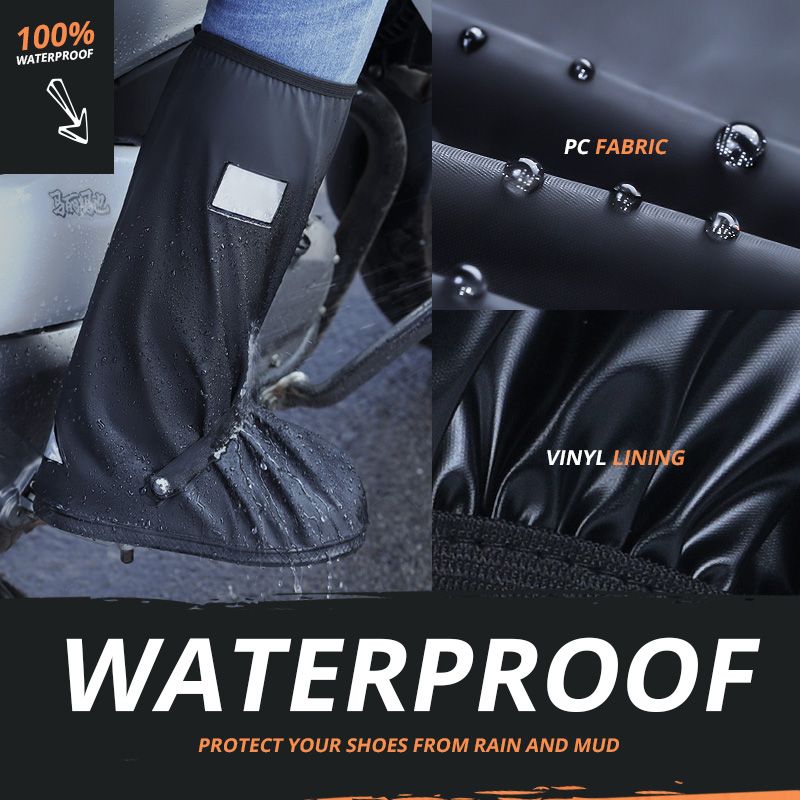 🌧️ 100% Waterproof High-Tube Shoe Covers | Anti-Slip Rain Boot Protectors 👟
