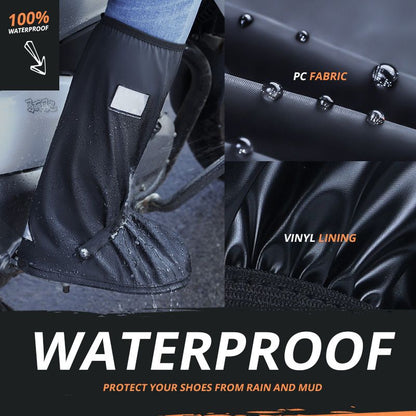 🌧️ 100% Waterproof High-Tube Shoe Covers | Anti-Slip Rain Boot Protectors 👟