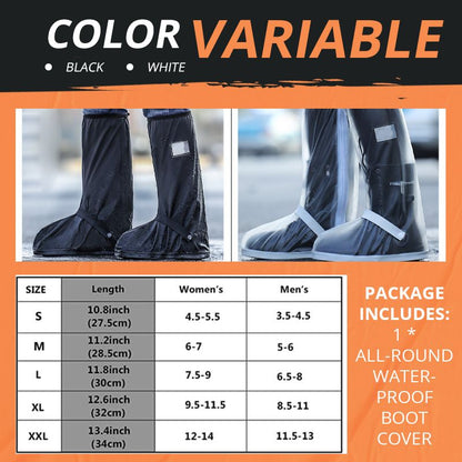 🌧️ 100% Waterproof High-Tube Shoe Covers | Anti-Slip Rain Boot Protectors 👟