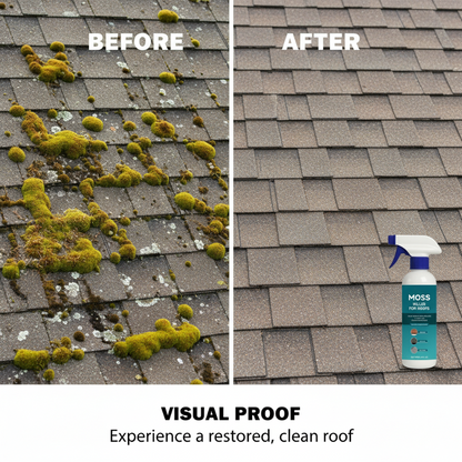 Multi-Surface Roof Moss & Algae Cleaner Spray 🏠✨ | Professional Stain Remover & Protective Shield