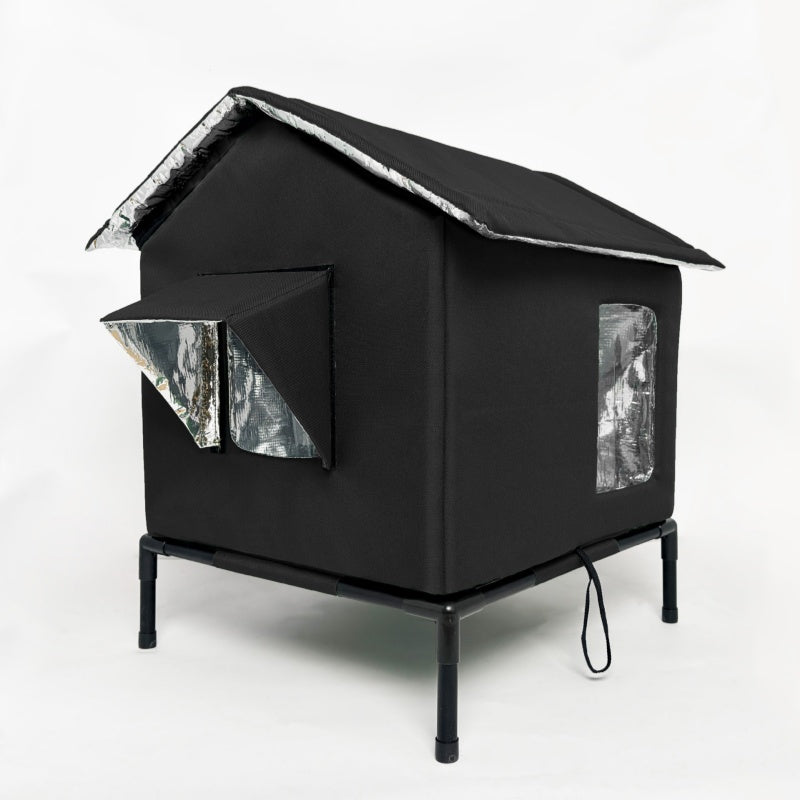 🐈 All-Weather Elevated Outdoor Cat House – Waterproof, Insulated, Foldable 🌧️