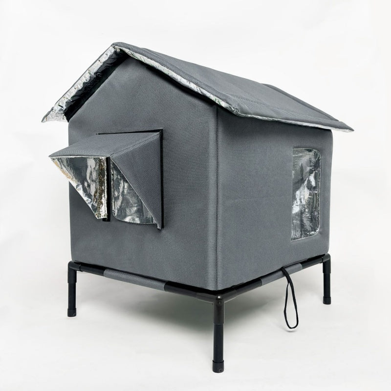 🐈 All-Weather Elevated Outdoor Cat House – Waterproof, Insulated, Foldable 🌧️