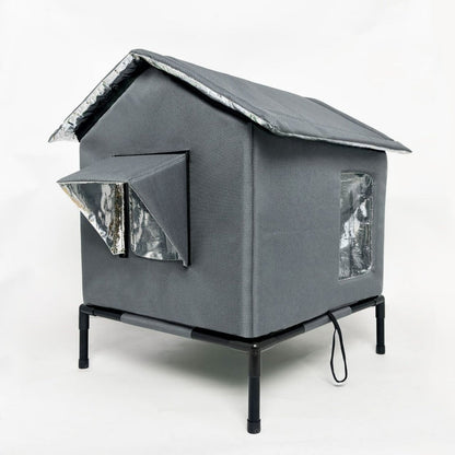 🐈 All-Weather Elevated Outdoor Cat House – Waterproof, Insulated, Foldable 🌧️