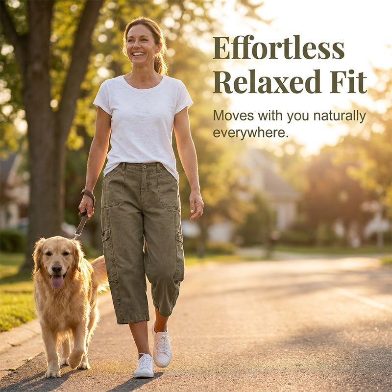 👖 50% OFF NOW! 🌿 Women's Relaxed Casual Cargo Capris – Spacious Utility Pockets, Breathable Fabric & Relaxed Fit✨