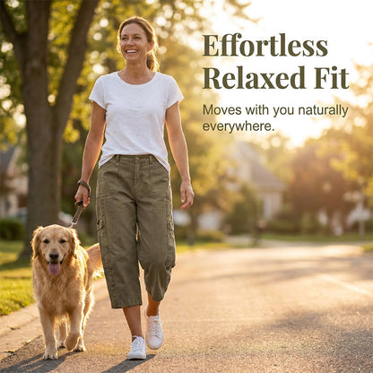 👖 50% OFF NOW! 🌿 Women's Relaxed Casual Cargo Capris – Spacious Utility Pockets, Breathable Fabric & Relaxed Fit✨