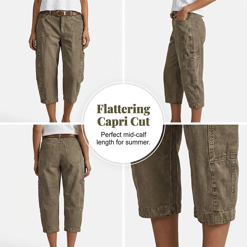 👖 50% OFF NOW! 🌿 Women's Relaxed Casual Cargo Capris – Spacious Utility Pockets, Breathable Fabric & Relaxed Fit✨