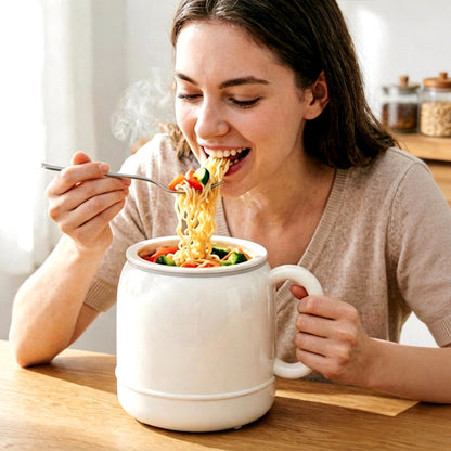 🍲 6-in-1 Portable Mini Cooker – 0.8L Electric Stewing Cup for Soup, Rice, Tea & More ✨