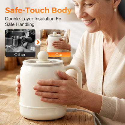 🍲 6-in-1 Portable Mini Cooker – 0.8L Electric Stewing Cup for Soup, Rice, Tea & More ✨