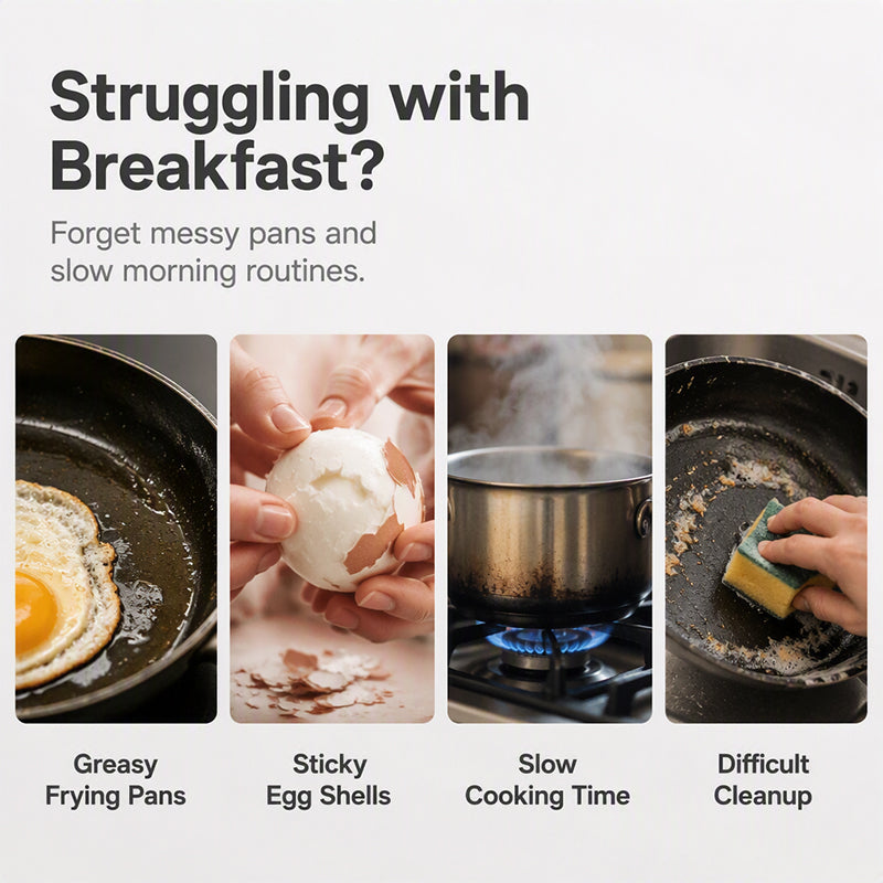 🥚🍳2-Egg Microwave Poacher -Easy Dual-Cavity BreakfastCooker 🍳