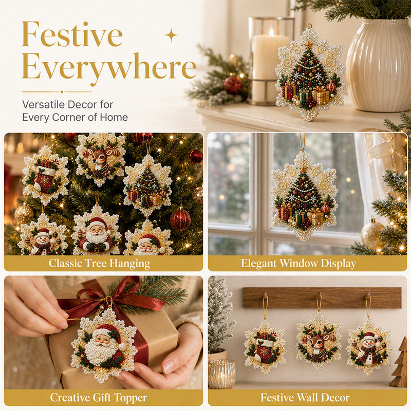 🎄49% OFF! 5D DIY Christmas Ornament – Sparkling Beads & Acrylic, 3D Glow, Easy to Make. Perfect for the Tree, Window & Gifts! ✨🎁