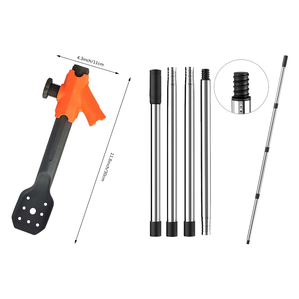 🍂 Adjustable Gutter Cleaning Clamp with Removable Scoop | Extension Pole Attachment