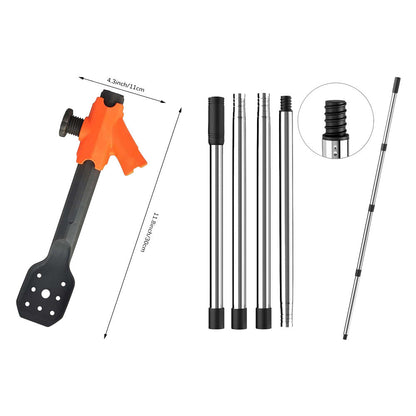 🍂 Adjustable Gutter Cleaning Clamp with Removable Scoop | Extension Pole Attachment