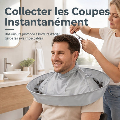 ✂️ Buy 1 Get 1 Free! Hair Cutting Cape with Hair Catcher – Umbrella Groove Design Hair Clipping Apron, Waterproof Non-Static, Foldable Home Haircut Cape for Adults & Kids