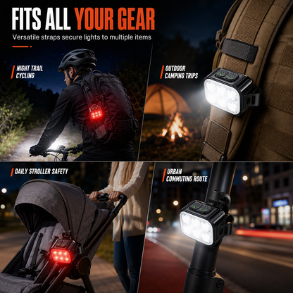 🚴💡Bright Bicycle Light Front Headlight and Rear Taillight for Mountain Bike Night Riding Safety Warning Cycling Accessories