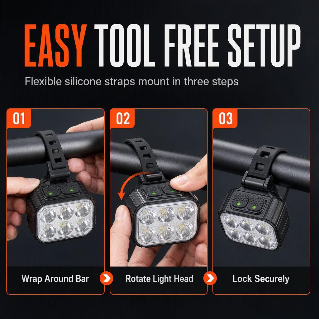 🚴💡Bright Bicycle Light Front Headlight and Rear Taillight for Mountain Bike Night Riding Safety Warning Cycling Accessories