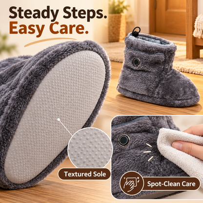🔥 Heated Plush Slipper Boots – Cozy Warm Indoor Winter Slippers